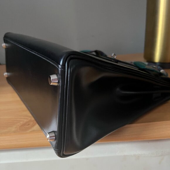 Wirkin Designer Inspired Black Box Smooth Leather 32 CM Bag - Picture 8 of 13